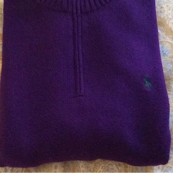 Ralph Lauren Purple Zip Sweater Jumper - Picture 4 of 5
